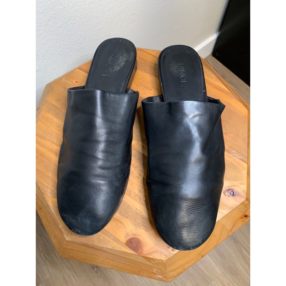 Vince Oren Black Leather Mule